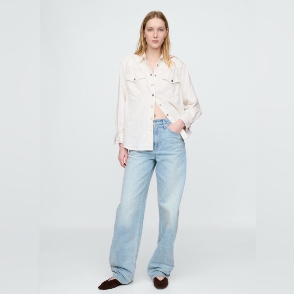 New GAP Denim Button-Down Shirt 100% cotton - Picture 4 of 8